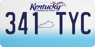 KY license plate 341TYC