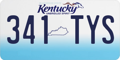 KY license plate 341TYS