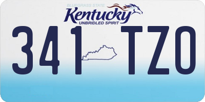 KY license plate 341TZO