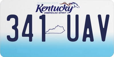 KY license plate 341UAV