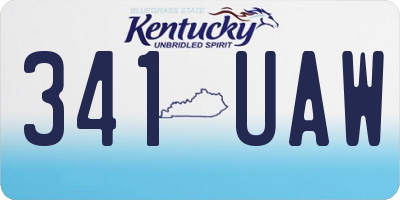 KY license plate 341UAW