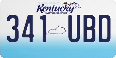 KY license plate 341UBD