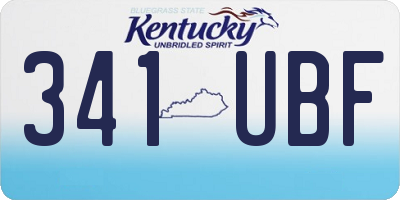KY license plate 341UBF