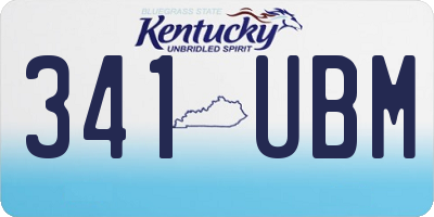 KY license plate 341UBM