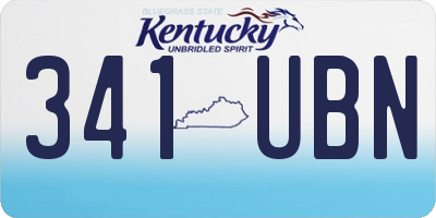 KY license plate 341UBN