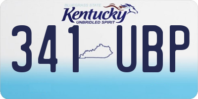 KY license plate 341UBP