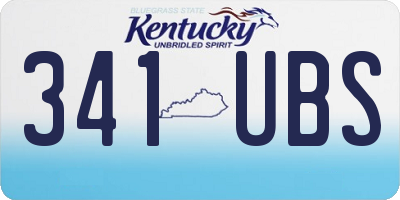 KY license plate 341UBS