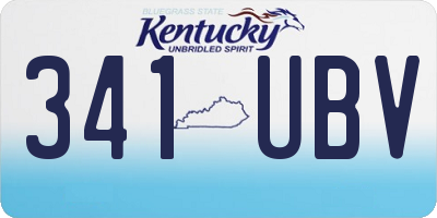 KY license plate 341UBV