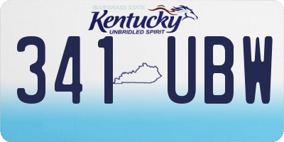 KY license plate 341UBW