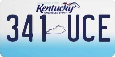 KY license plate 341UCE