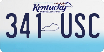 KY license plate 341USC