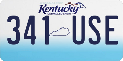 KY license plate 341USE