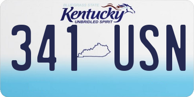 KY license plate 341USN