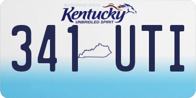 KY license plate 341UTI