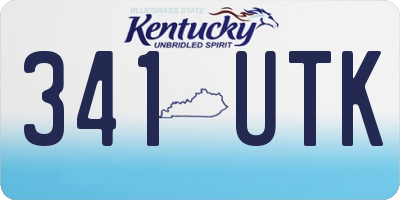 KY license plate 341UTK