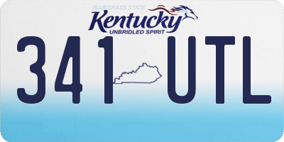 KY license plate 341UTL