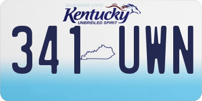 KY license plate 341UWN
