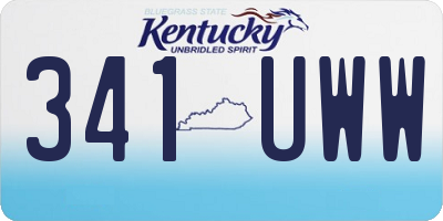 KY license plate 341UWW