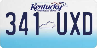 KY license plate 341UXD