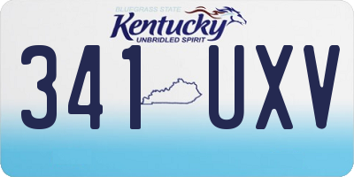KY license plate 341UXV