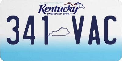 KY license plate 341VAC