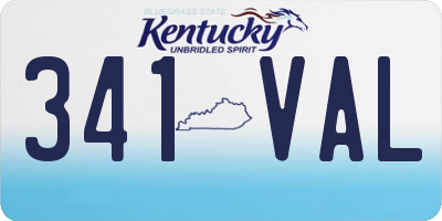 KY license plate 341VAL