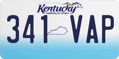 KY license plate 341VAP