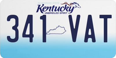 KY license plate 341VAT