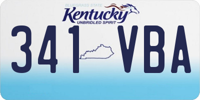 KY license plate 341VBA