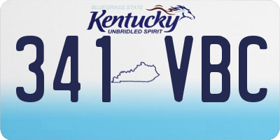 KY license plate 341VBC