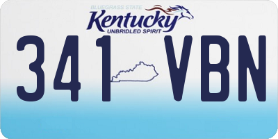 KY license plate 341VBN