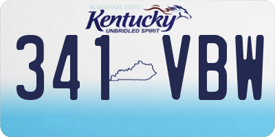 KY license plate 341VBW
