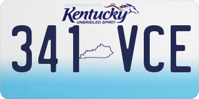 KY license plate 341VCE