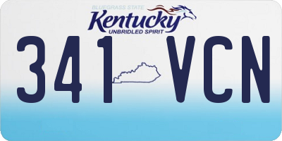 KY license plate 341VCN