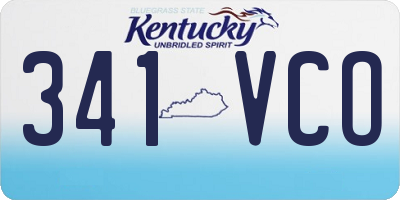 KY license plate 341VCO