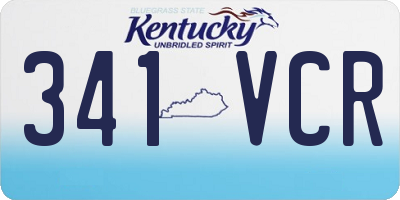 KY license plate 341VCR