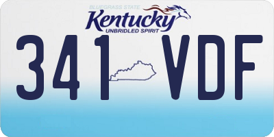 KY license plate 341VDF