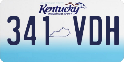 KY license plate 341VDH