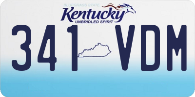 KY license plate 341VDM
