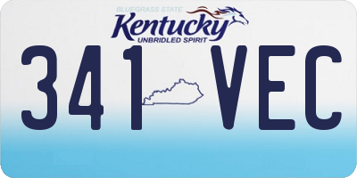 KY license plate 341VEC