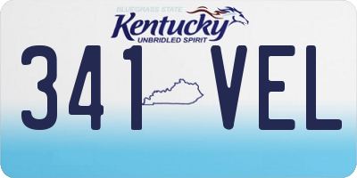 KY license plate 341VEL