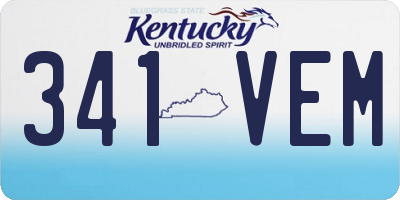 KY license plate 341VEM