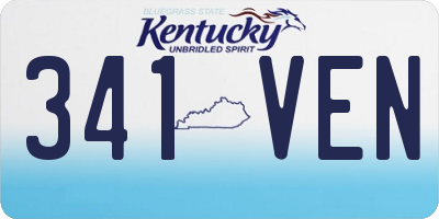 KY license plate 341VEN