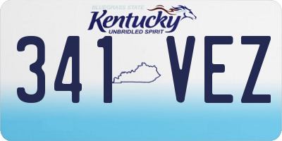 KY license plate 341VEZ
