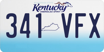 KY license plate 341VFX