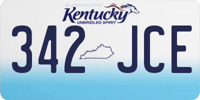 KY license plate 342JCE