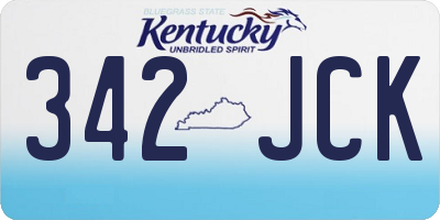 KY license plate 342JCK