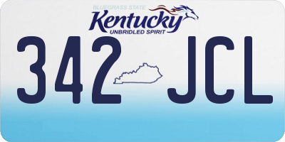 KY license plate 342JCL