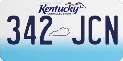 KY license plate 342JCN