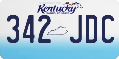 KY license plate 342JDC